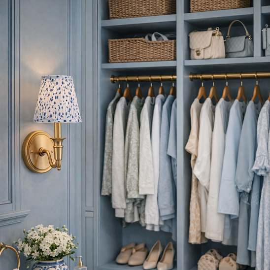 Blue Dot Sconce Shade Wall View  - Noble Designs
