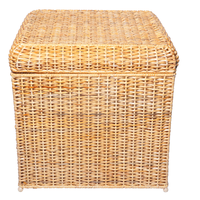Square Wicker Storage Ottoman - Noble Designs