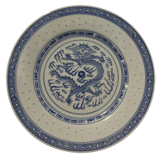 Vintage Blue and White Dragon Dinner Plate - Noble Designs