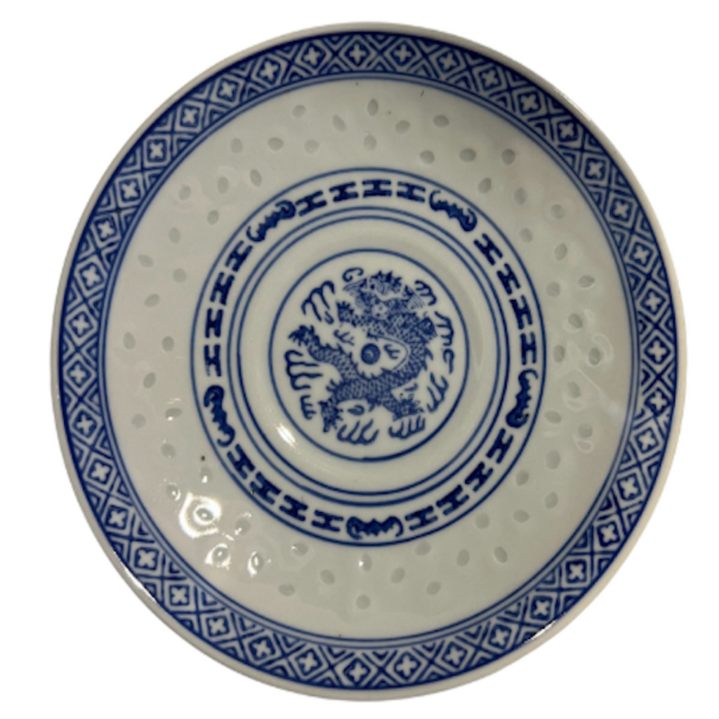 Vintage Blue and White Dragon Bread Plate - Noble Designs