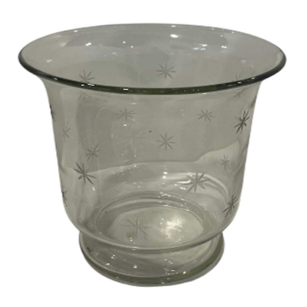 Antique Etched Glass Hurricane - Noble Designs