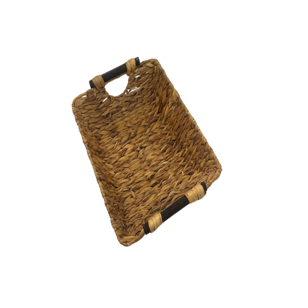 Vintage Wood Handled Wicker Basket - Noble Designs