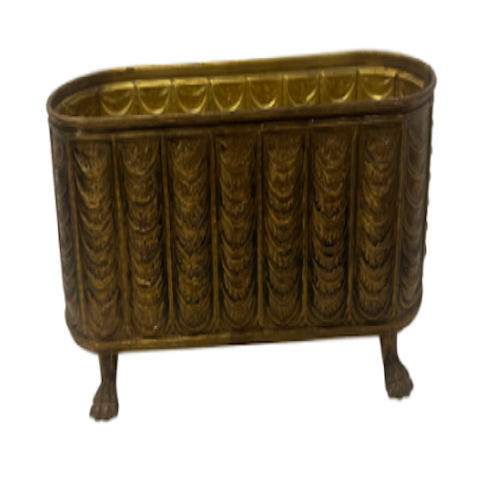 Vintage Brass Footed Planter - Noble Designs