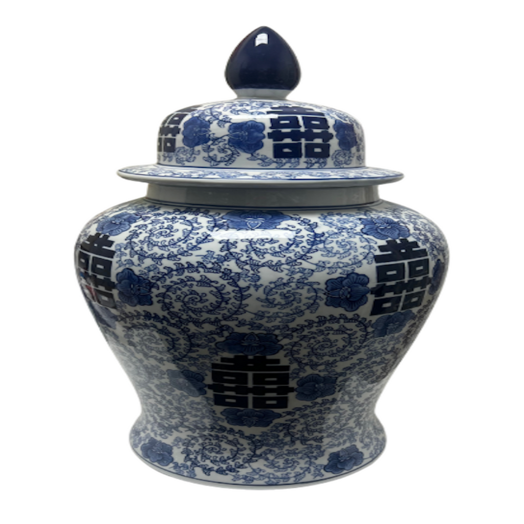 Vintage Blue and White Ginger Jar - Noble Designs