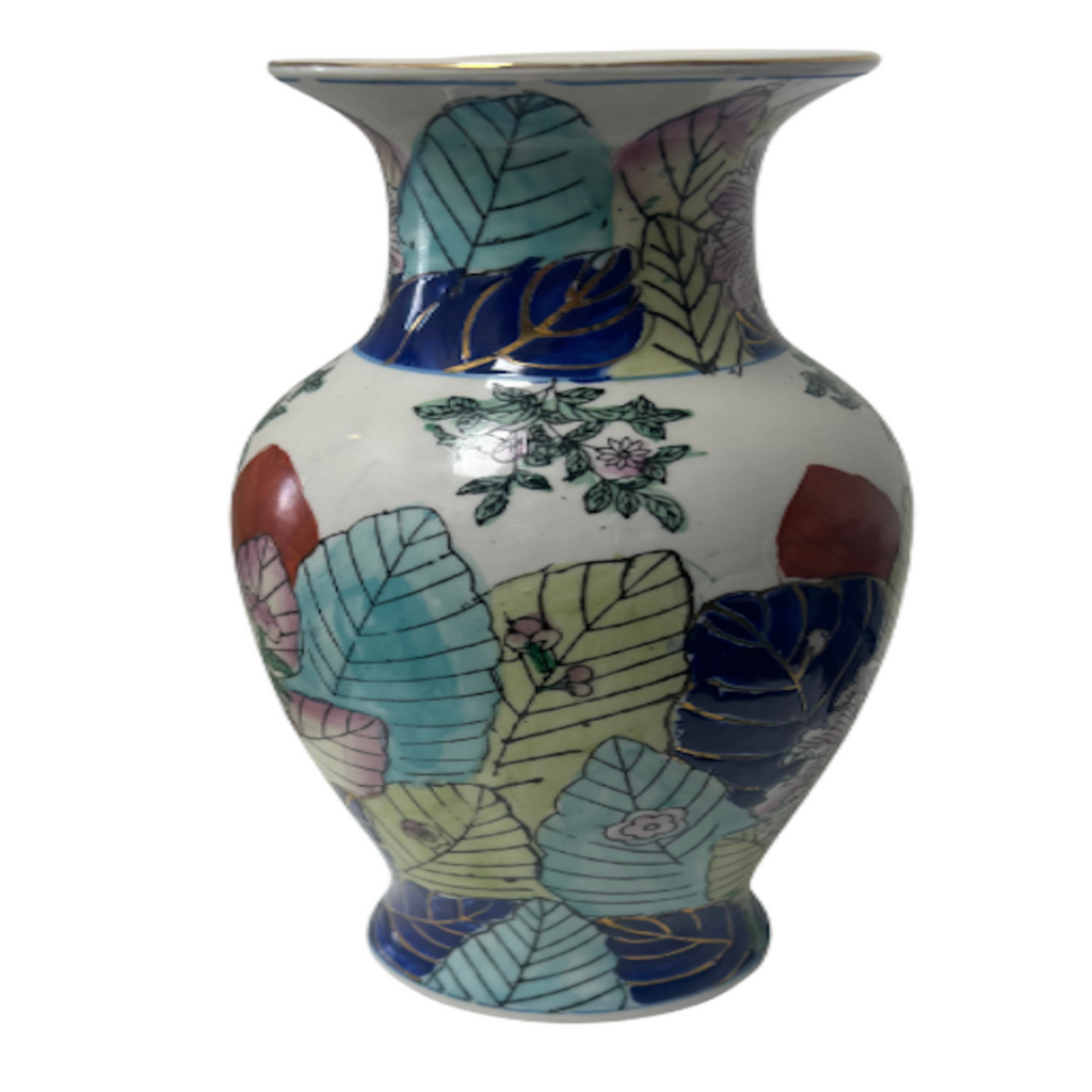 Vintage Hand Painted Leaf Vase - Noble Designs