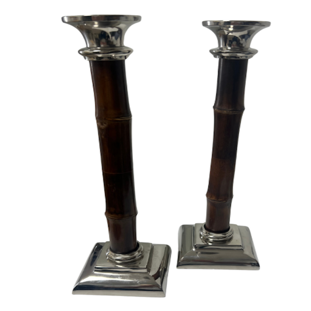 Vintage Bamboo Candleholder, Set of 2 - Noble Designs