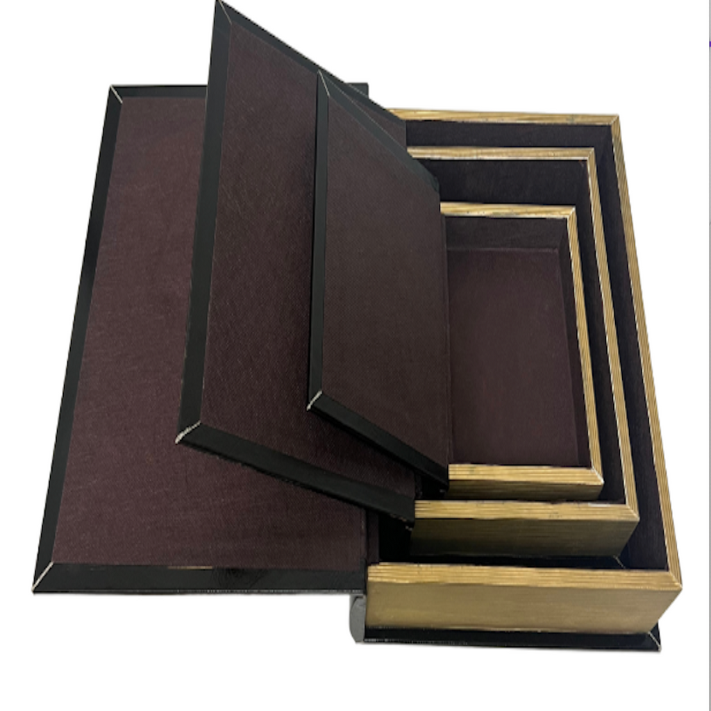 Vintage Decorative Book Boxes, Set of 3 - Noble Designs