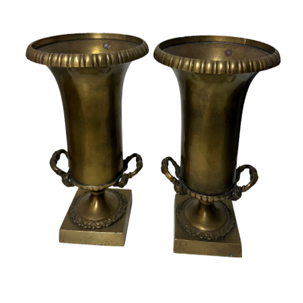 Vintage Brass Urns, Set of 2 - Noble Designs