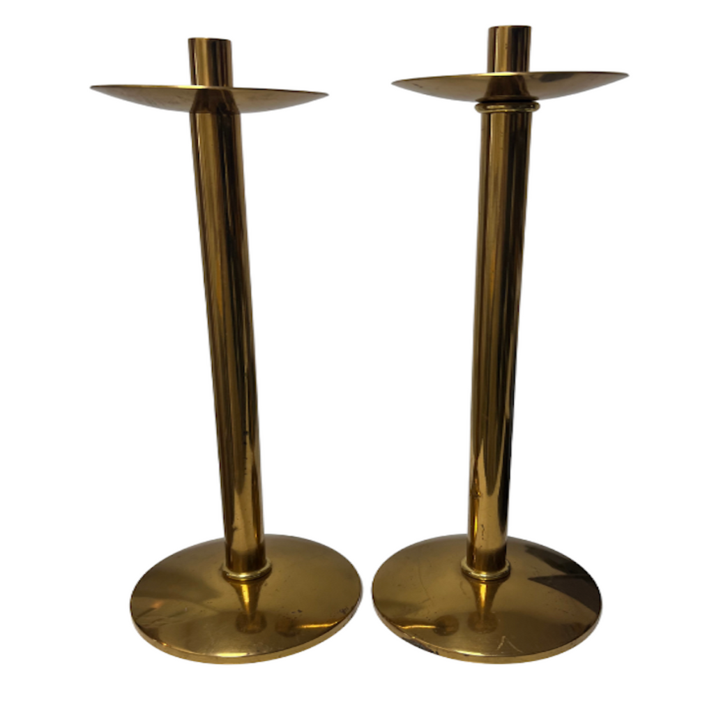 Vintage Tall Brass Candlesticks, Set of 2 - Noble Designs