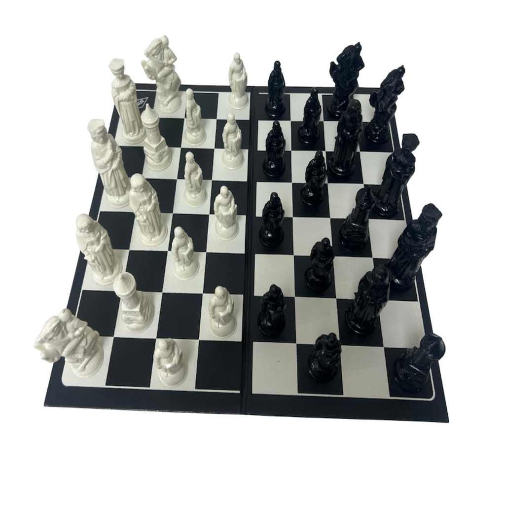 Vintage Chess Board with 15th Century Weighted Pieces - Noble Designs