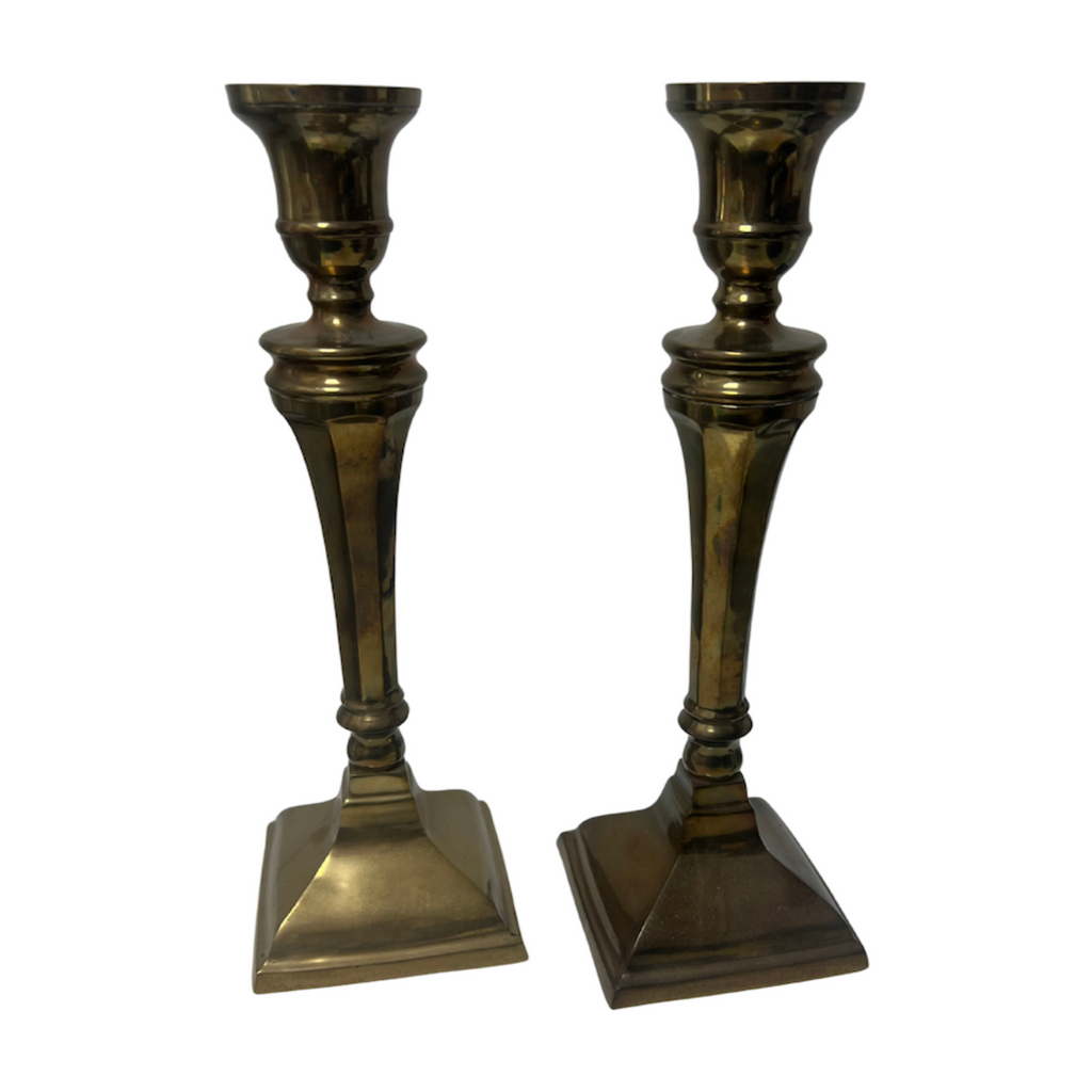 Vintage Medium Brass Candlesticks, Set of 2 - Noble Designs