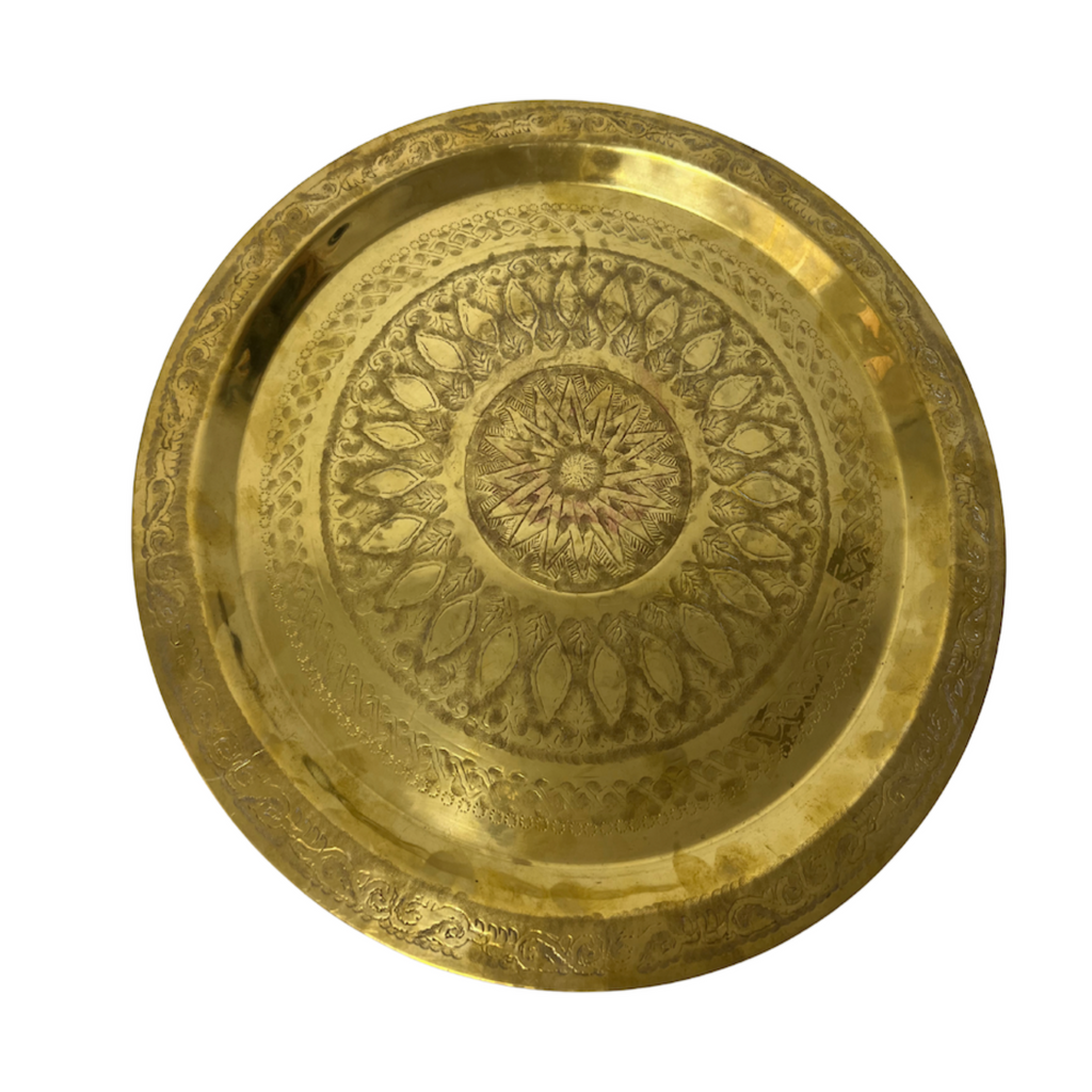 Vintage Moroccan Brass Tray - Noble Designs