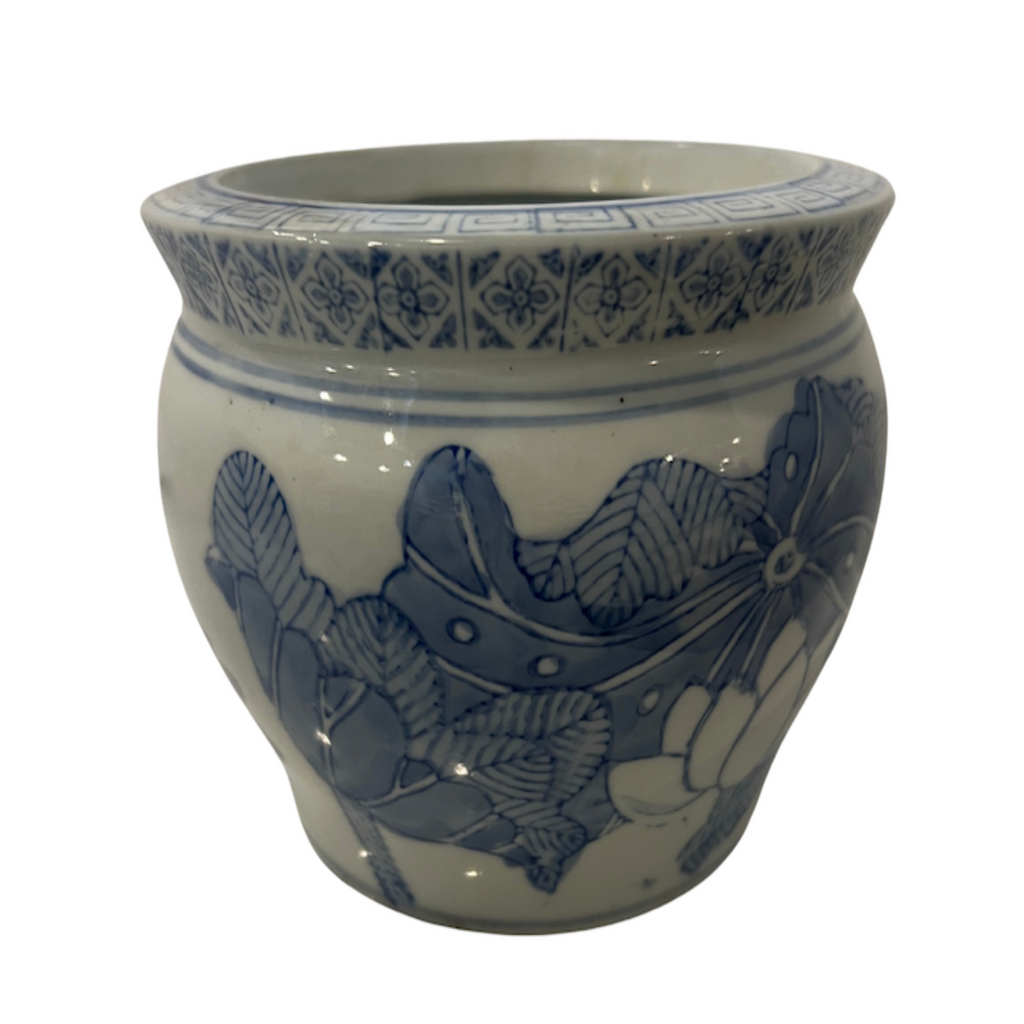 Vintage Asian Blue and White Planter - Noble Designs