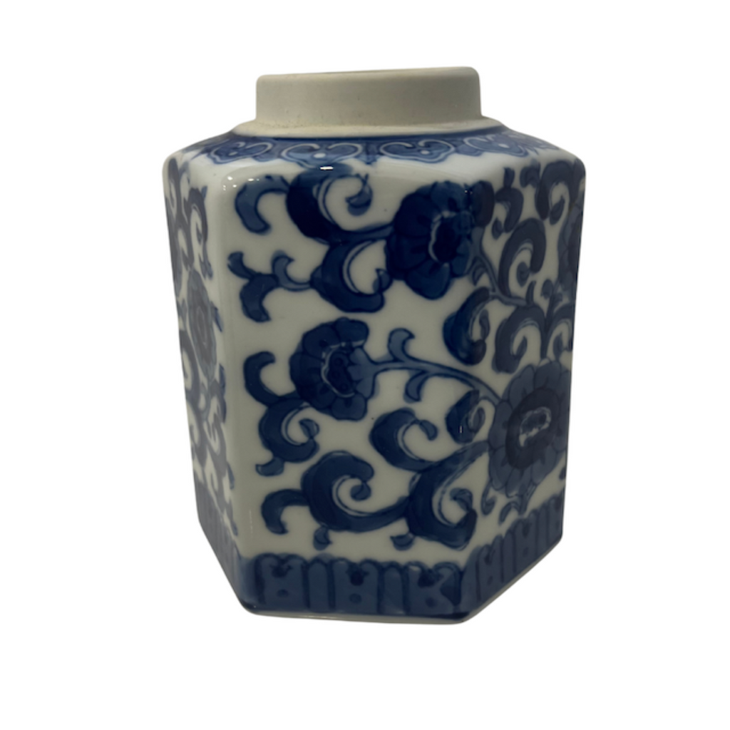 Vintage Blue and White Floral Vase - Noble Designs
