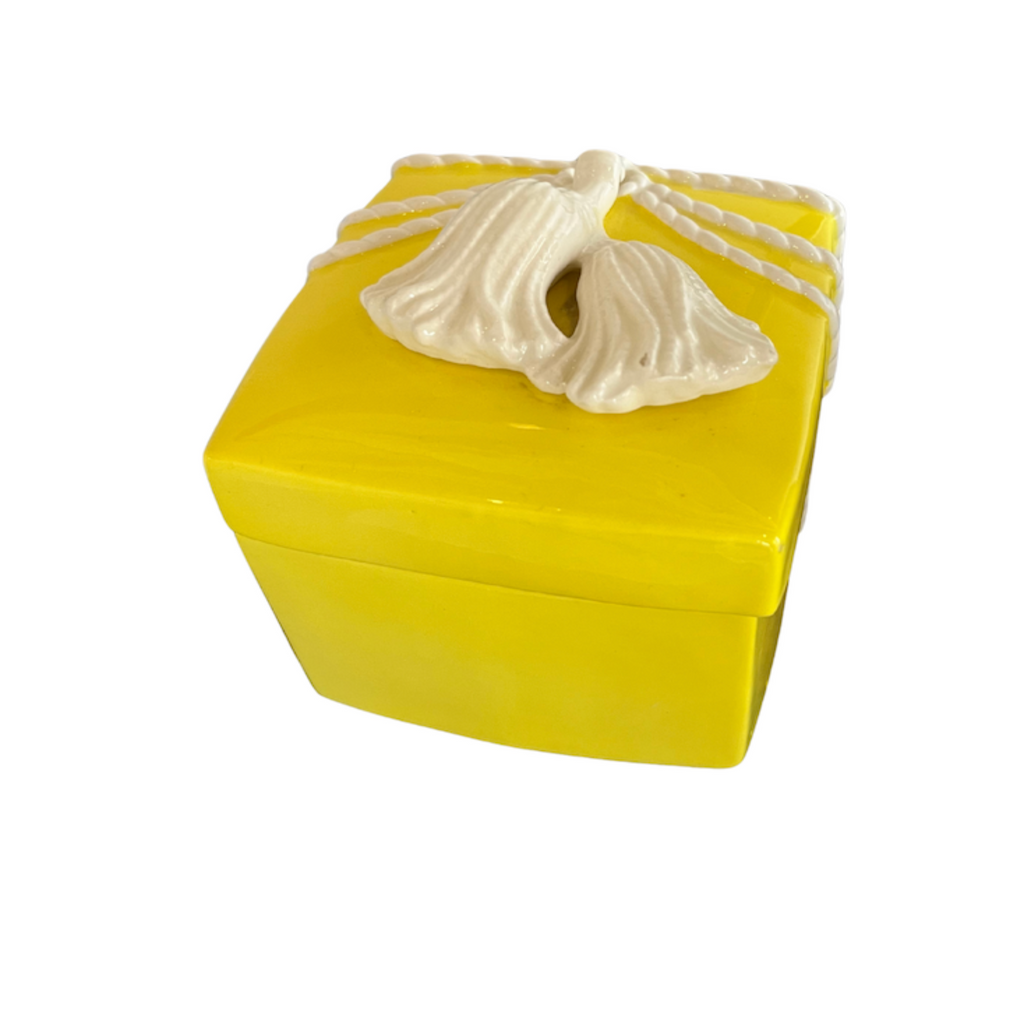 Vintage Yellow Ceramic Box- Noble Designs