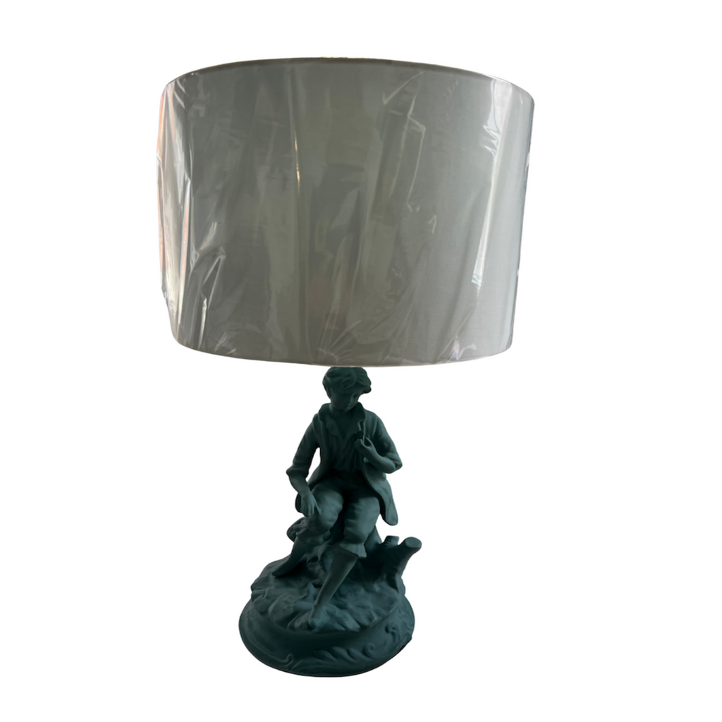 Vintage Barbara Cosgrove Boy and Girl Turquoise Table Lamps, Set of 2 - Noble Designs