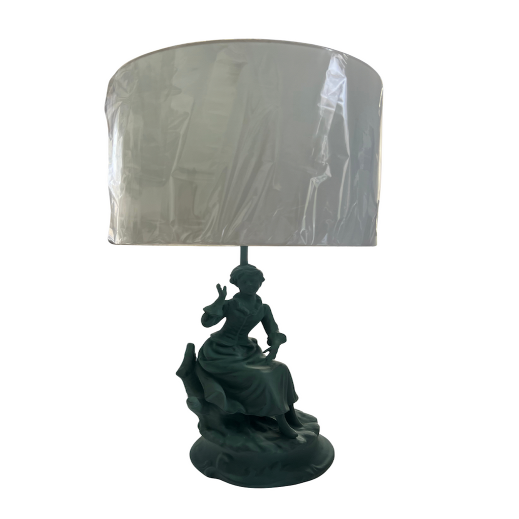 Vintage Barbara Cosgrove Boy and Girl Turquoise Table Lamps, Set of 2 - Noble Designs