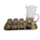 Vintage Glass and Brass Cocktail Set - Noble Designs