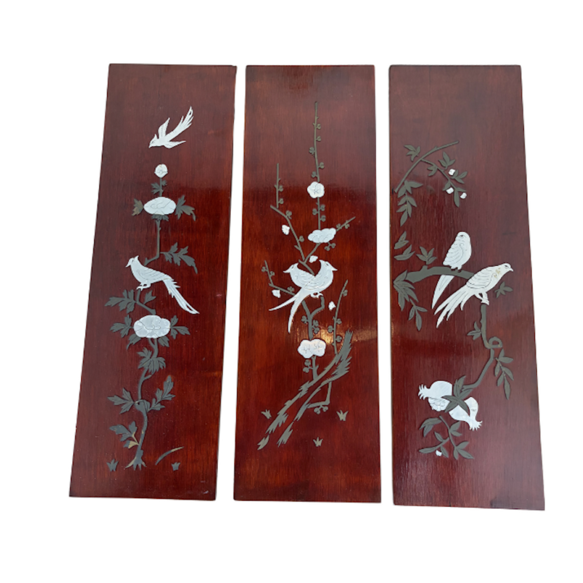 Vintage Wood Asian Wallhanging Triptych - Noble Designs