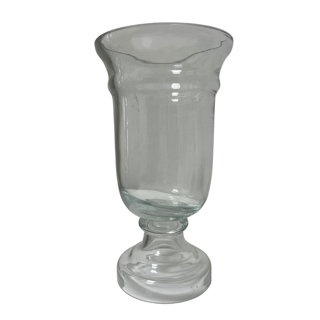 Vintage Glass Pedestal Hurricane - Noble Designs