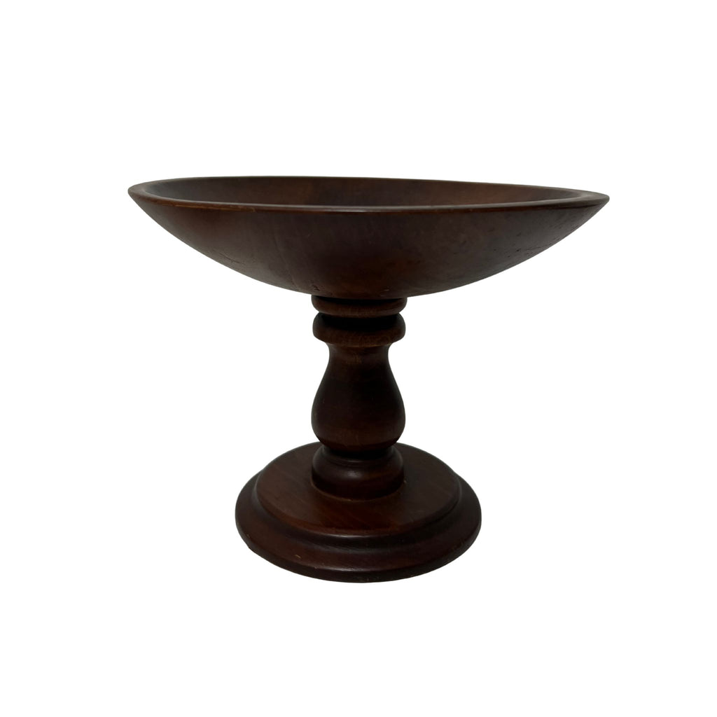 Vintage Wooden Bowl with Pedestal - Noble Designs