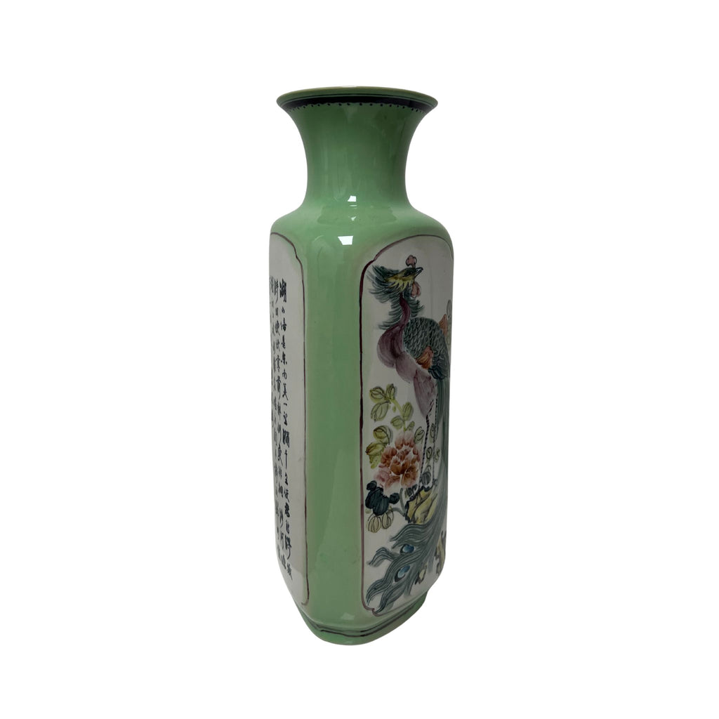 Vintage Green Triangular Vase - Noble Designs