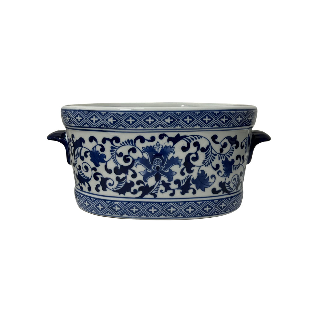 Vintage Blue and White Planter - Noble Designs