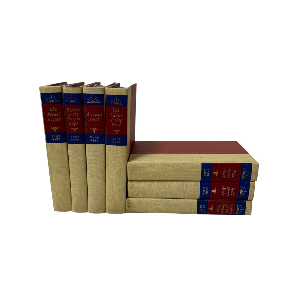 Vintage Zane Grey Book Collection, Set of 7 - Noble Designs