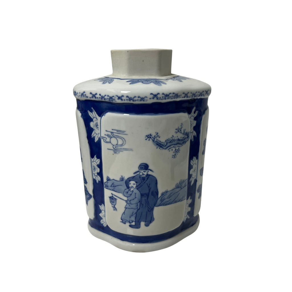 Vintage Blue and White Chinoiserie Vase - Noble Designs