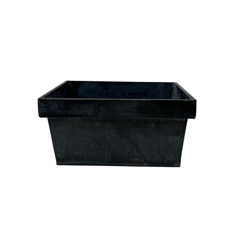 Vintage Black Tin Planter - Noble Designs