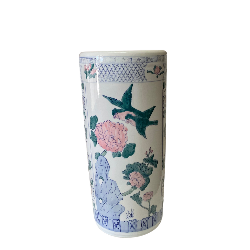 Chinoiserie Style Ceramic Umbrella Stand or Cane Holder - Noble Designs