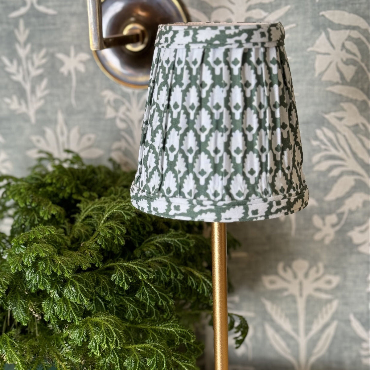 Small Fabric Shade Cover in Green-Noble Designs