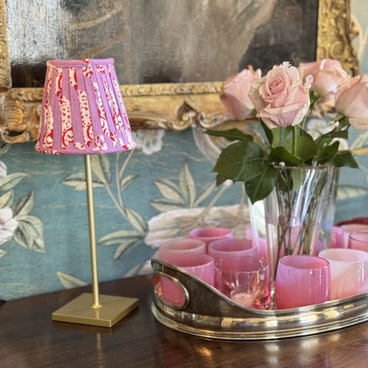 Small Fabric Shade Cover in Paisley and Love-Noble Designs