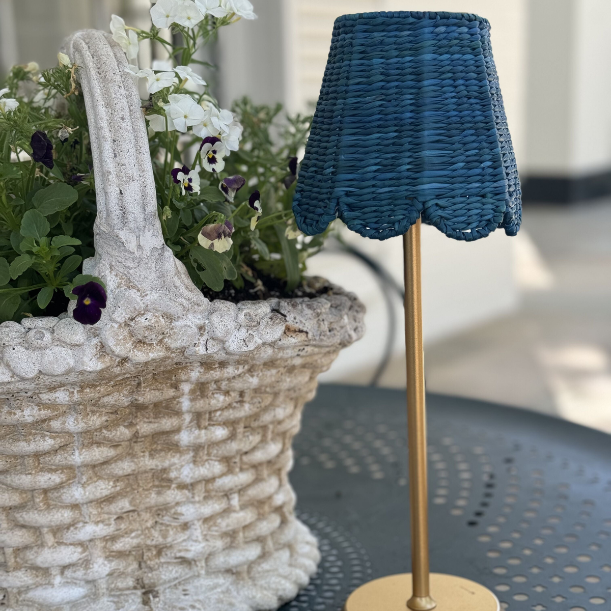 Small Seagrass Shade Cover - Scalloped in Blue-Noble Designs