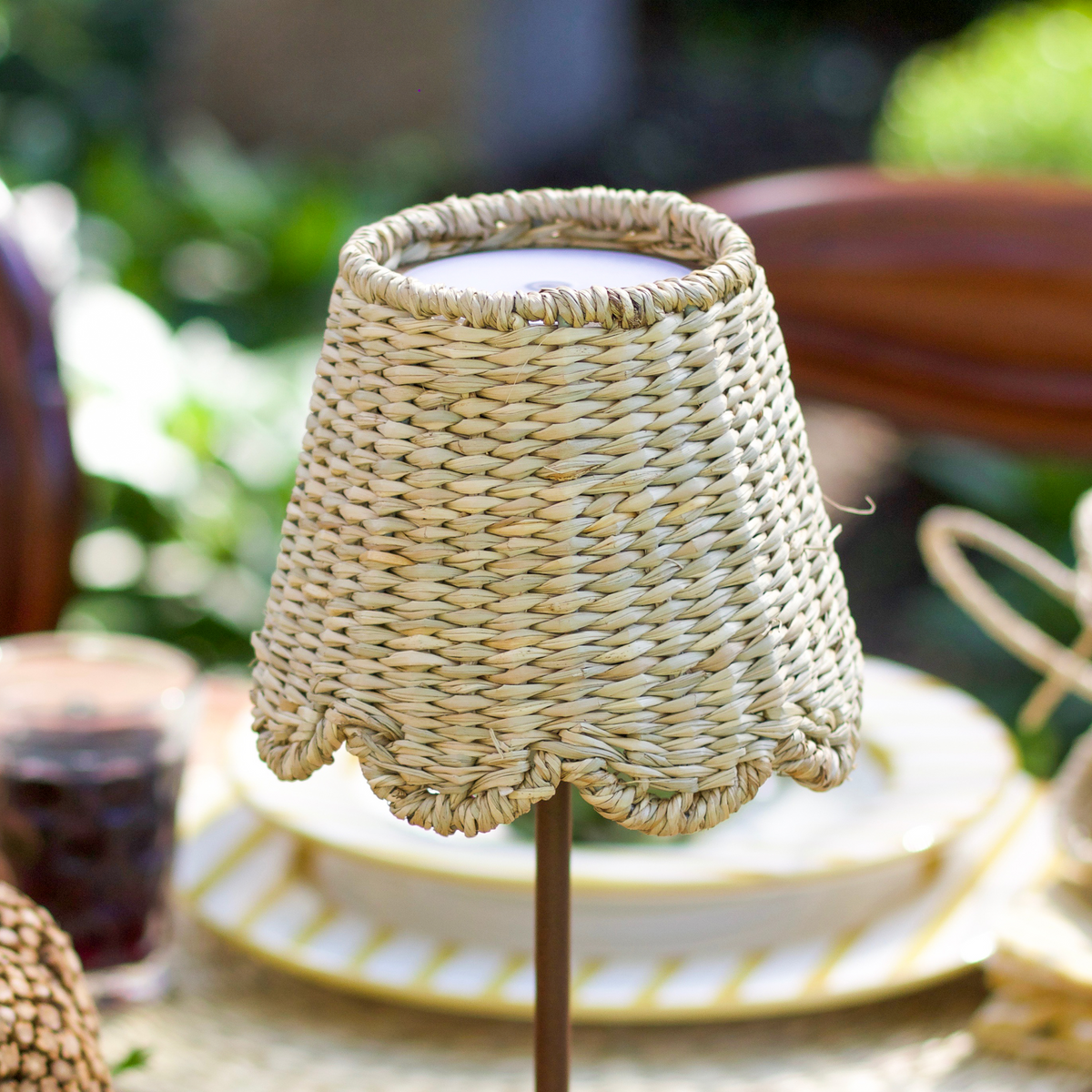 Small Seagrass Shade Cover - Scalloped in Natural-Noble Designs