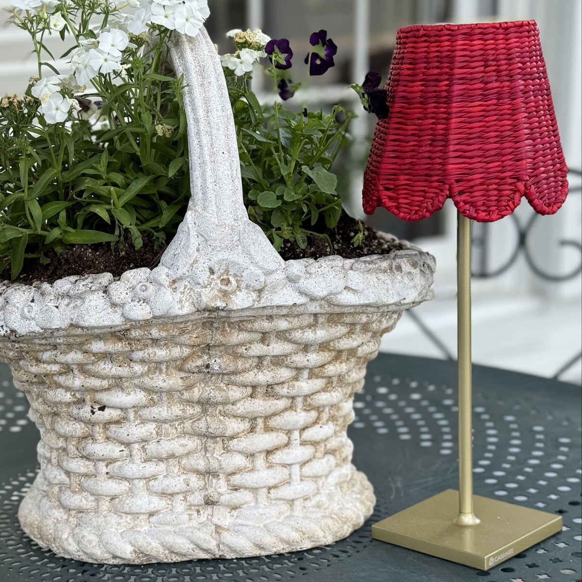 Small Seagrass Shade Cover - Scalloped in Red-Noble Designs