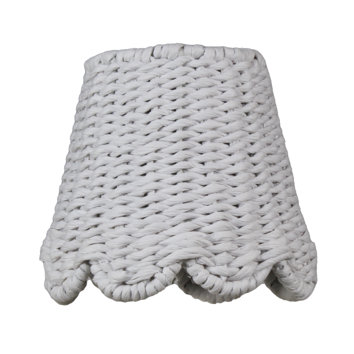 Small Twisted Rope Shade Cover - Scalloped in White-Noble Designs