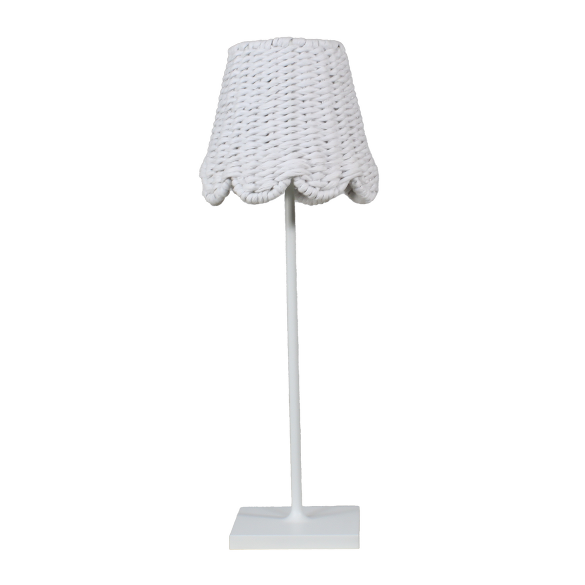Small Twisted Rope Shade Cover - Scalloped in White-Noble Designs