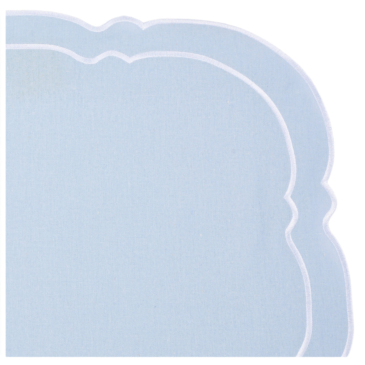 Charleston Pale Blue & White Placemat & Napkin Corner View 