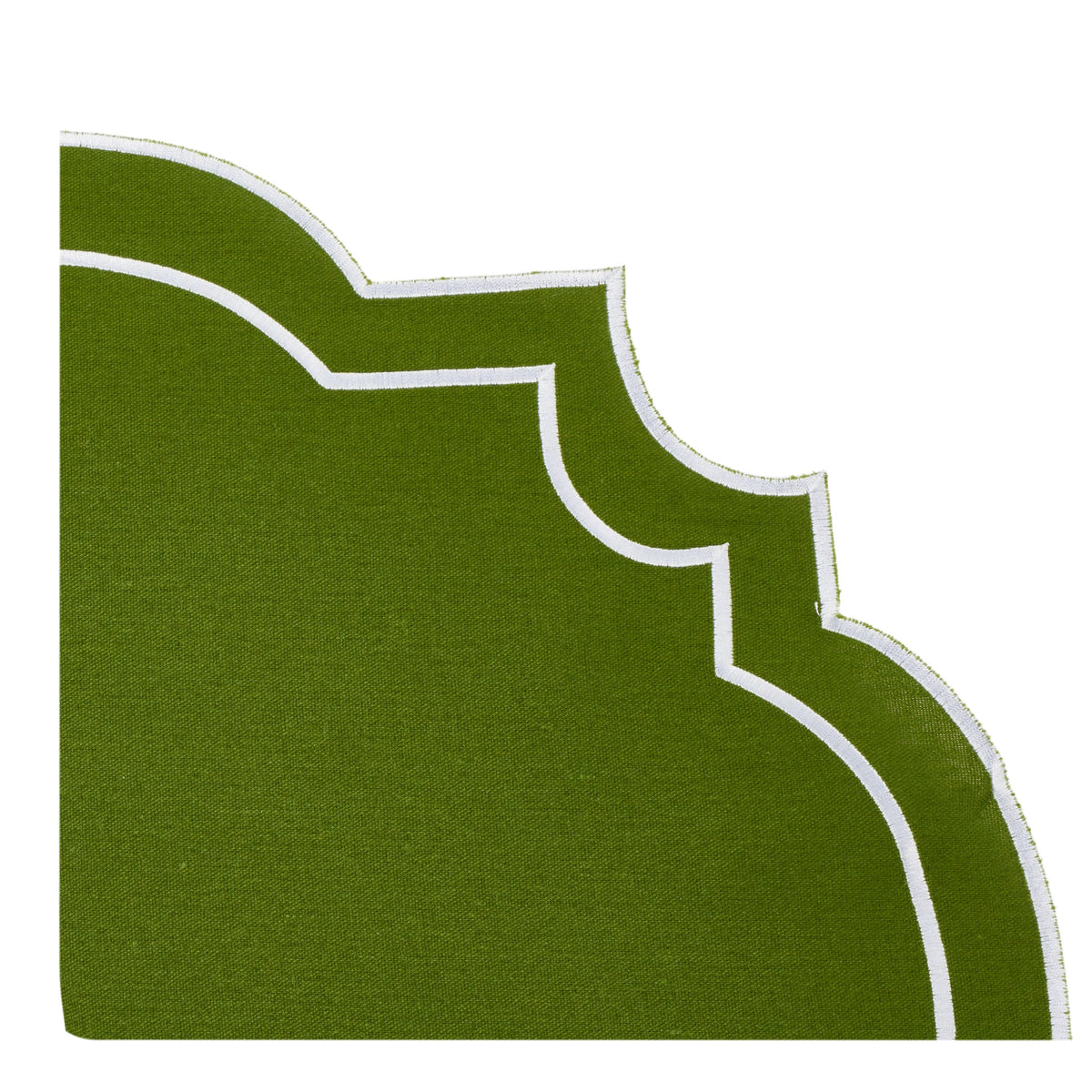Nantucket Green & White Placemat & Napkin Corner View 