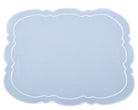 Charleston Pale Blue & White Placemat & Napkin Front View 