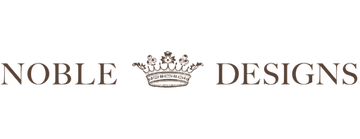 Logo of Noble Designs with a crown symbol on a white background