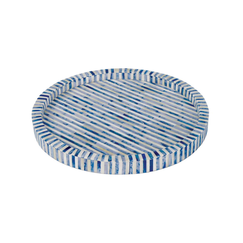 Bone & Indigo Tray Round - Noble Designs