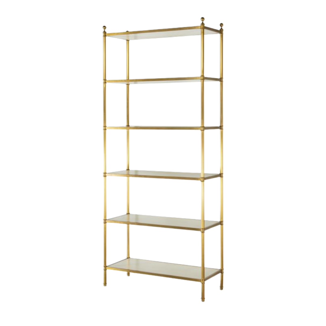 Harcourt Etagere with Faux Parchment Shelves - Noble Designs