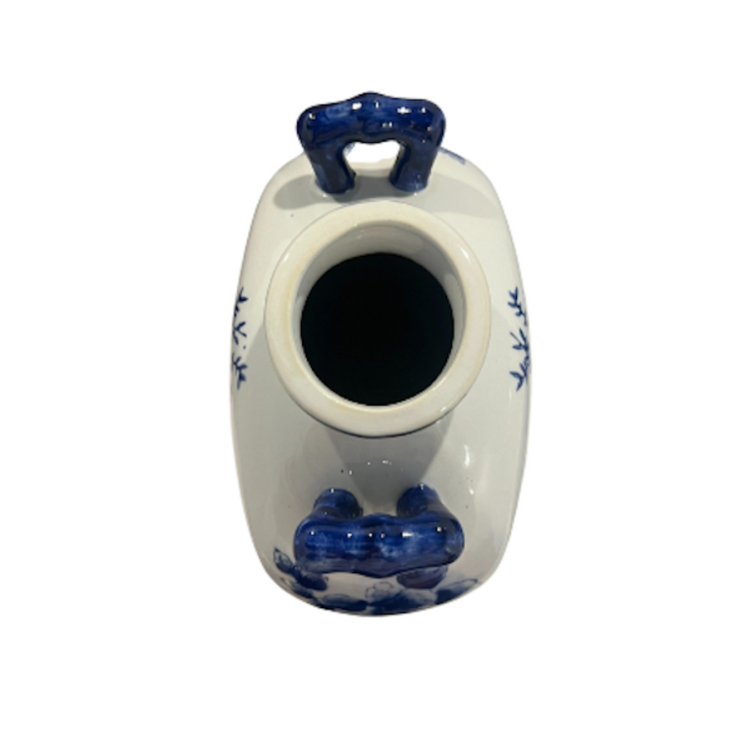 Vintage Blue and White Chinese Handled Vase - Noble Designs