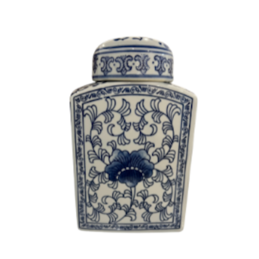 Vintage Ceramic Blue and White Canister - Noble Designs