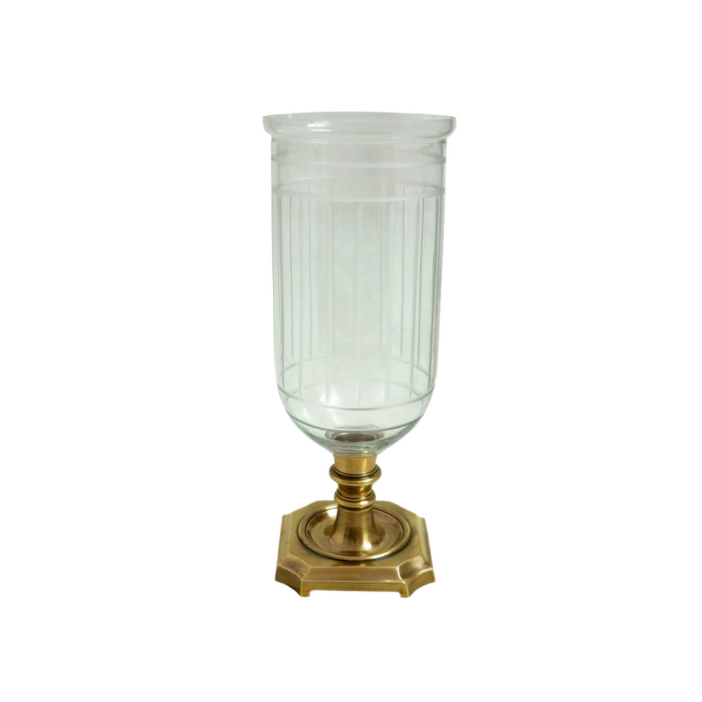 Brass Base Tall Elegant Hurricane - Noble Designs