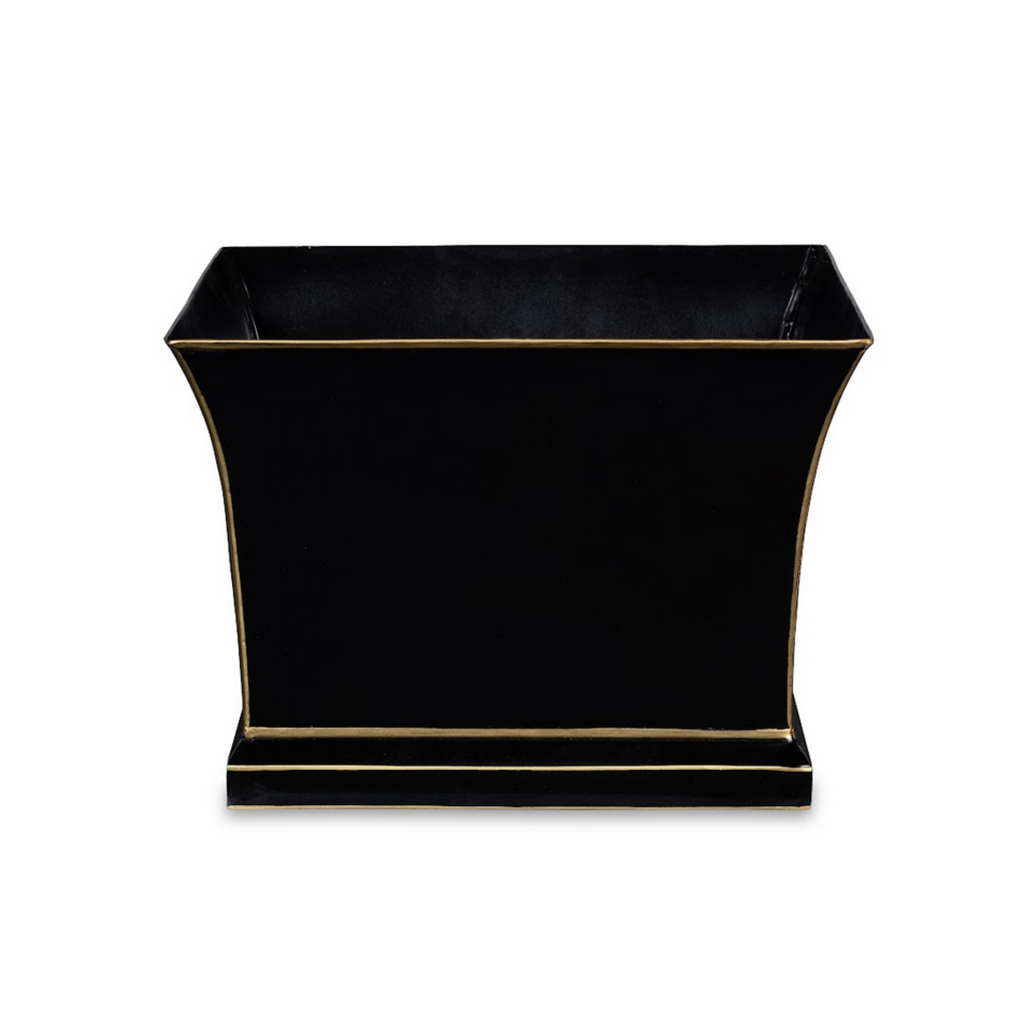 Black & Gold Flared Planter - Noble Designs