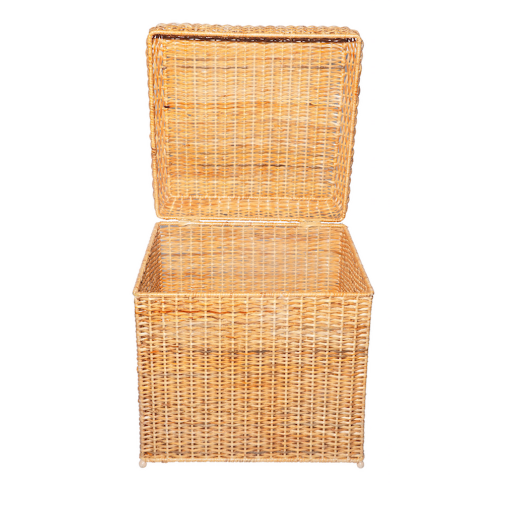 Square Wicker Storage Ottoman - Noble Designs