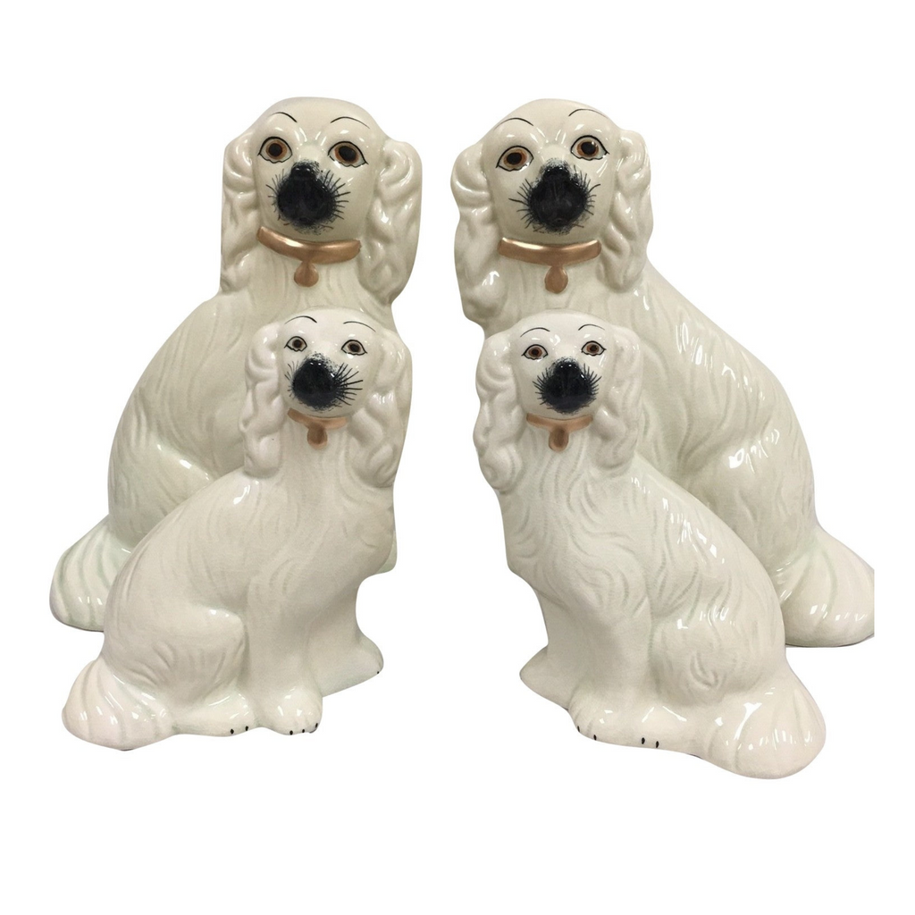 Staffordshire Dogs in Ivory and Gold (2 Sizes) - Noble Designs